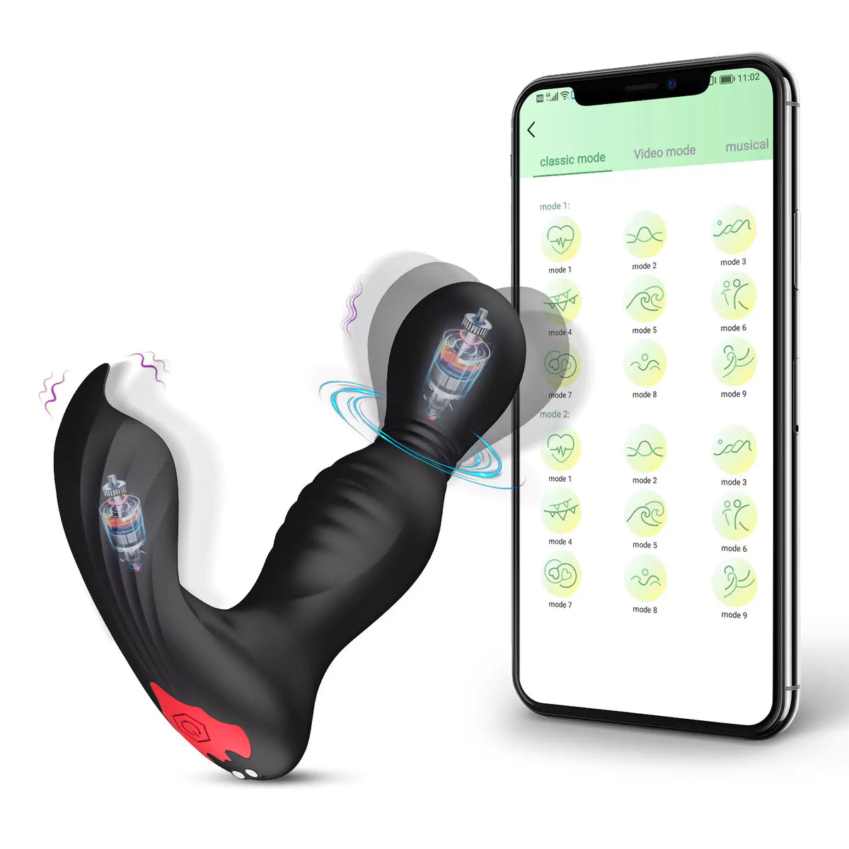 APP Control 360° Rotation Vibrating Prostate Anal Plug