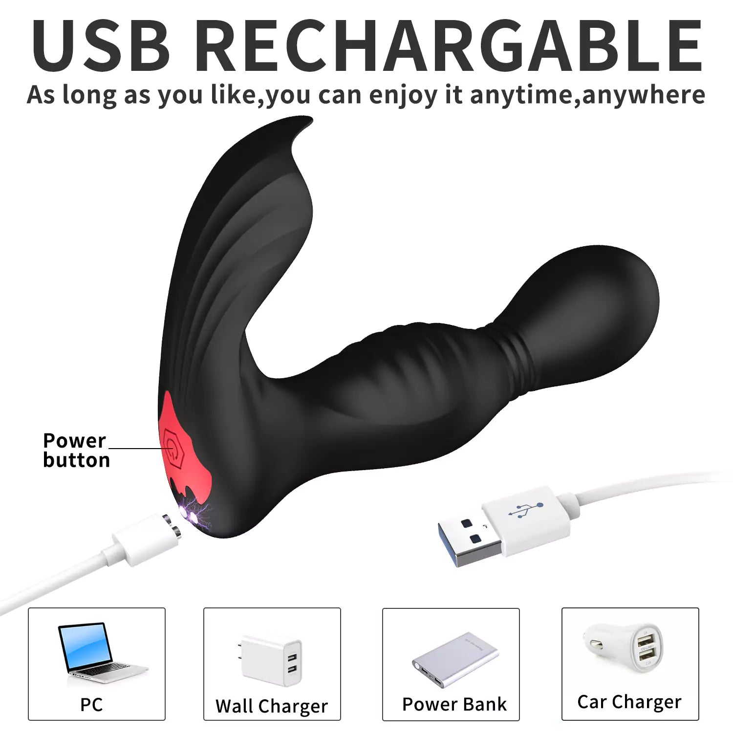 APP Control 360° Rotation Vibrating Prostate Anal Plug