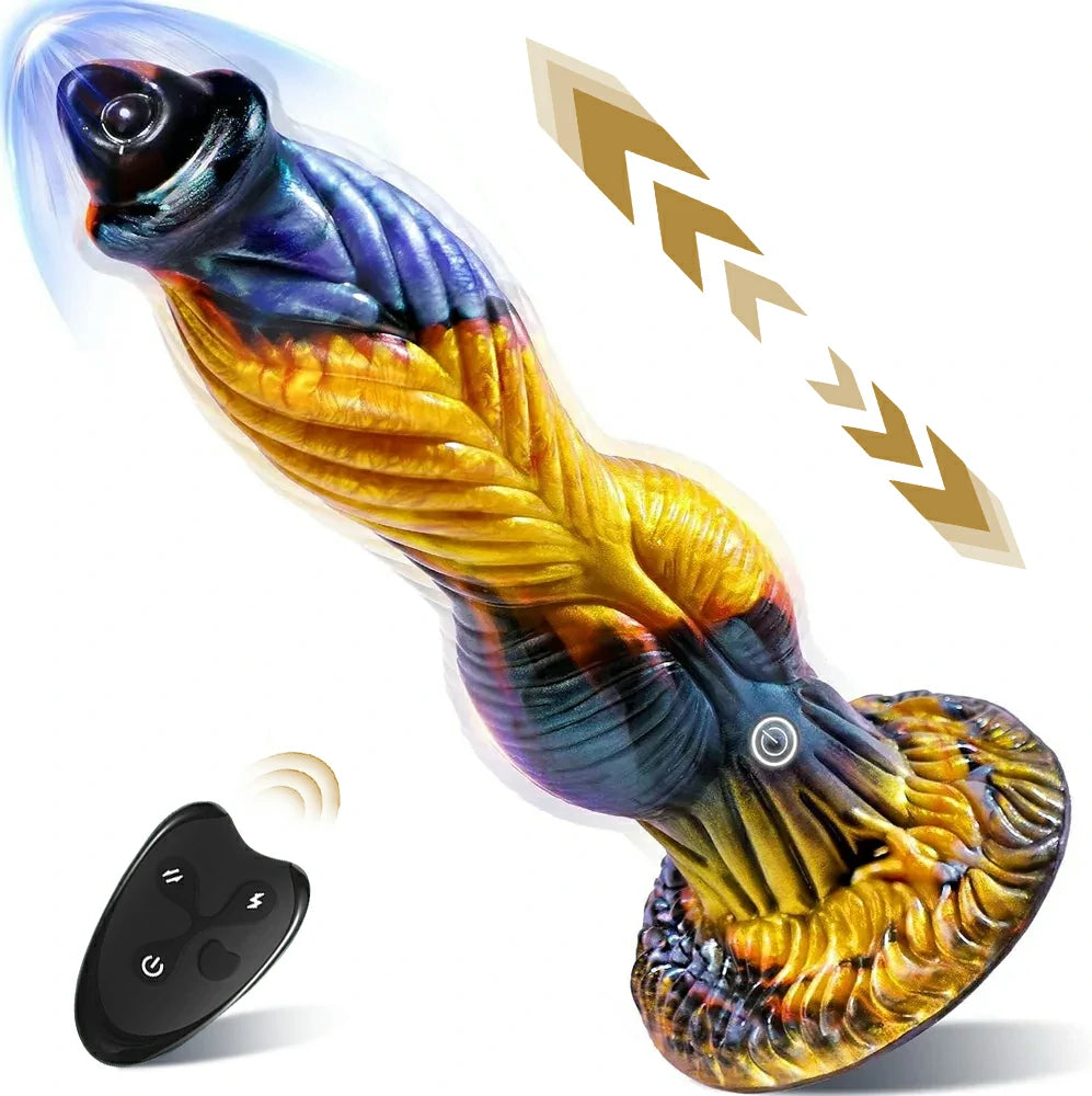 Phoenix Animal Texture 7 Thrusting Vibrating Big Sucker Monster Dildo 10.23 Inch