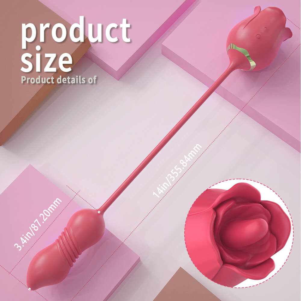 Wild Rose Pro: Thrusting Rose Vibrator with Tongue-Licking & Vibrating Modes