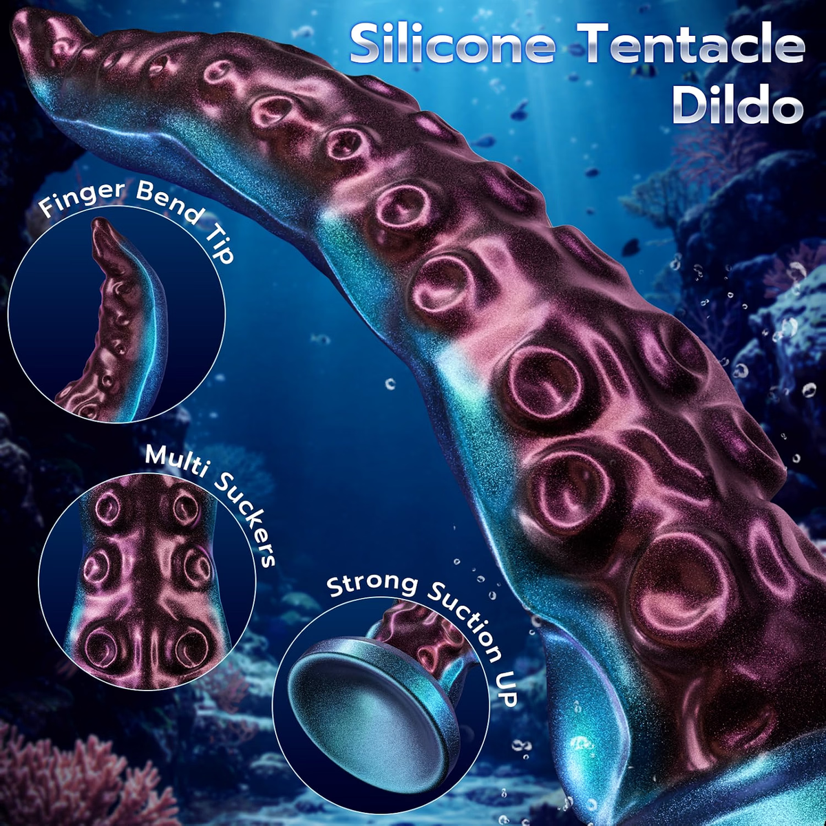 10-Inch Wiggling Tentacle Dildo: Dynamic Wave Motion & P-Spot Prostate Massager with Strong Suction
