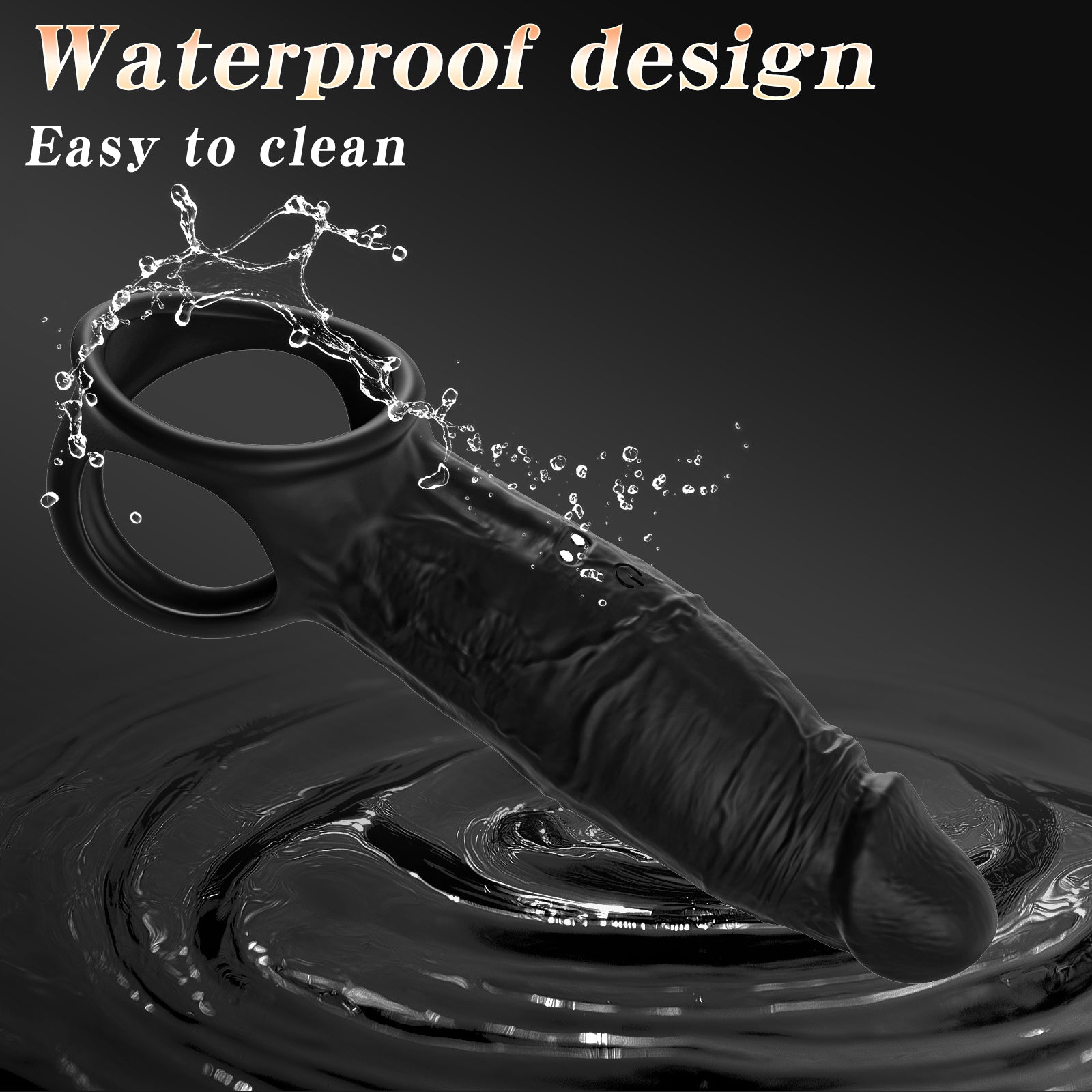 app control vibro black penis sleeve & cock ring comfortable wearing lock the pleasure
