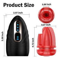 Realistic Mouth Male Masturbator with 104°F Heating & 9 Vibration Modes - Lifelike Oral Stroker for Men with LED Display