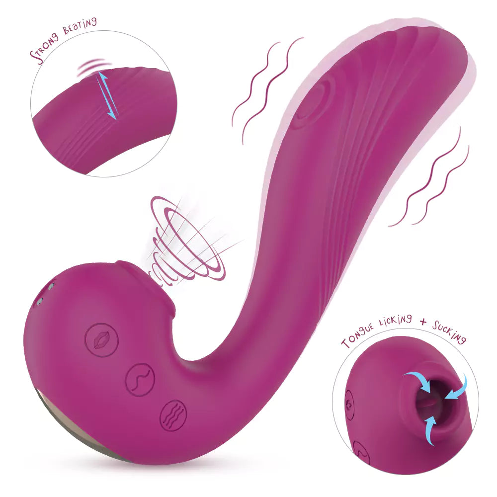 ANGEL-3 in 1 Clitoral Sucking Licking and G Spot Vibrator