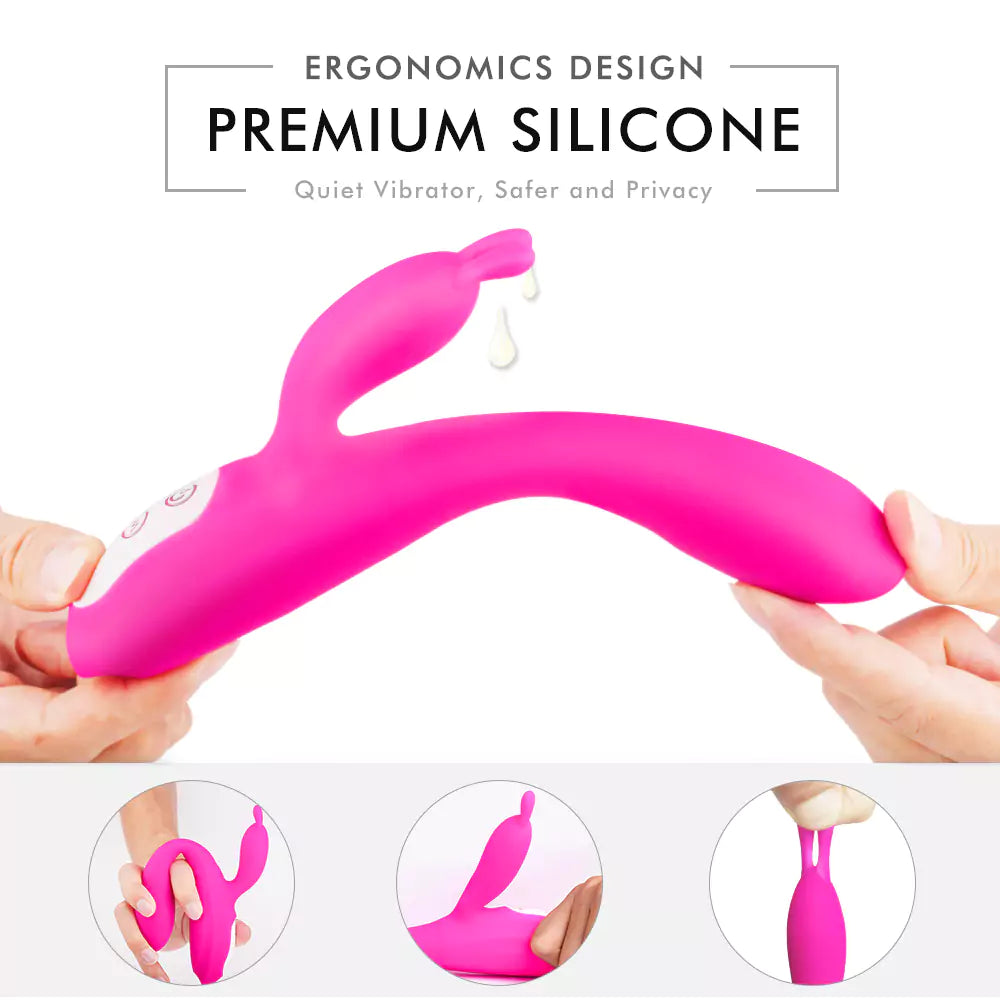 G-Spot Rabbit Vibrator with Heating Function and Bunny Ears for Clitoris G-spot Stimulation