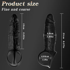 app control vibro black penis sleeve & cock ring comfortable wearing lock the pleasure