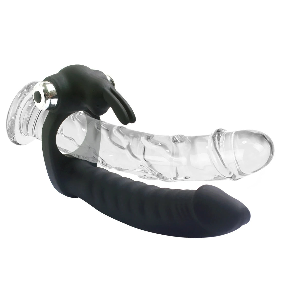 Double penetrator rabbit Double penetration ring with clit vibe