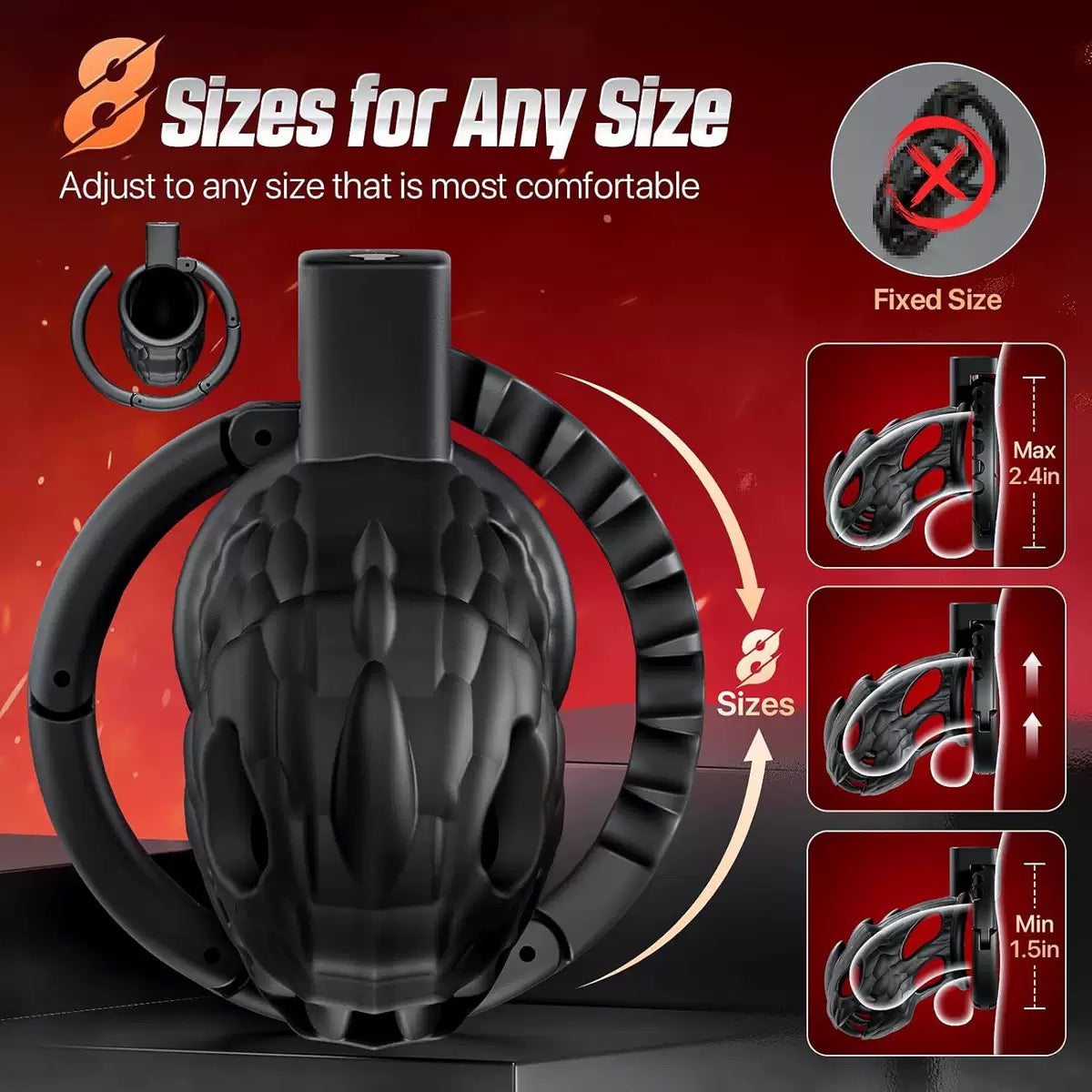Adjustable Hollow Out Male Chastity Cage