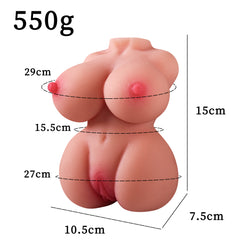 Realistic Mini Torso Sex Doll for Men - 1.18LB Portable Pocket Pussy with 3D Textured Channels, Soft TPE Lifelike Male Masturbator, Waterproof & Easy to Clean (Fair/Tan)