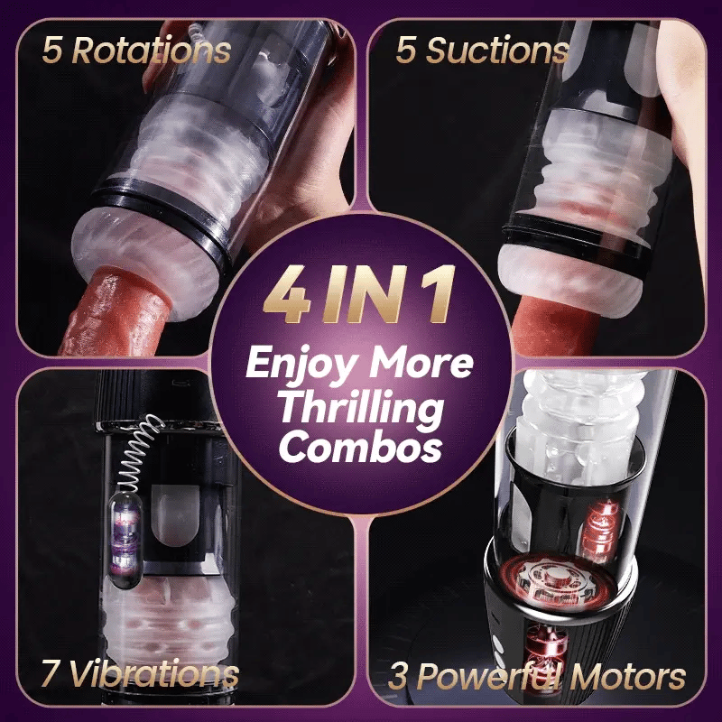 4 in 1 Rotating Sucking Enjoy Inflation & Twist Massage Fun Masturbation Stroker
