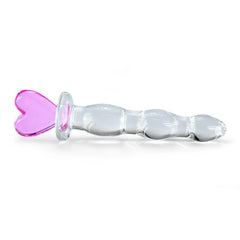 Pink heart glass dildo anal dildo