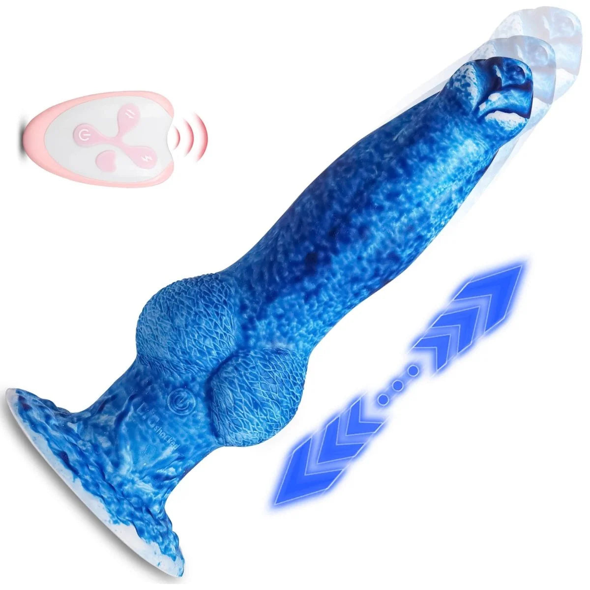 8.7in Thrusting & Vibrating Silicone Fantsy Dildo