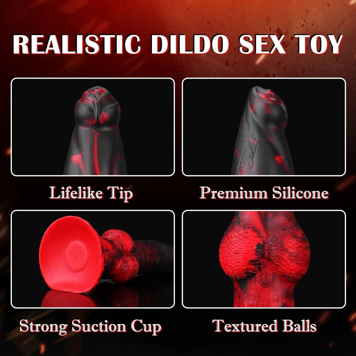 8.7in Thrusting & Vibrating Silicone Fantsy Dildo