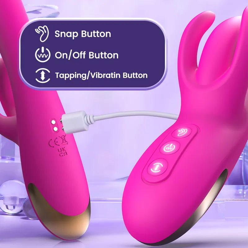 TAP2025 - 3 In 1 Multifuction G-spot Vibrator with Finger Snap & Tapping & Vibration