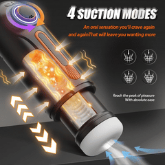 6 IN 1-10 Vibrating & Thrusting with 4 Sucking Male Maturbation Cup