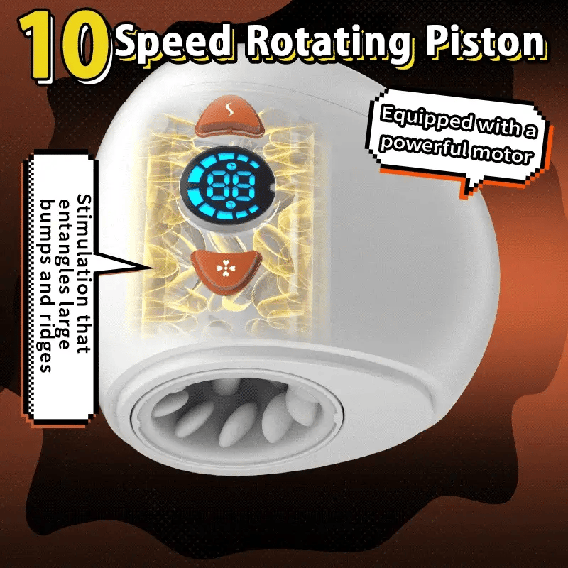 U-egg - Penetrative Style Male Masturbator with Rotating Piston, Glans Vibration & Testicle Massage