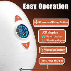 U-egg - Penetrative Style Male Masturbator with Rotating Piston, Glans Vibration & Testicle Massage
