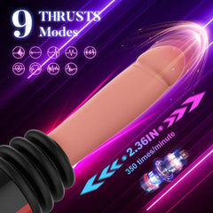 Thrusting Vibrating Heating Dildo Sex Machine Hand or Handsfree