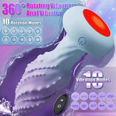 Lumina Vortex 360° Rotating Anal Vibrator – 10 Frequency Dual-Motor Stimulation with 7-Color LED Light