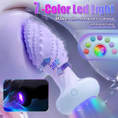 Lumina Vortex 360° Rotating Anal Vibrator – 10 Frequency Dual-Motor Stimulation with 7-Color LED Light
