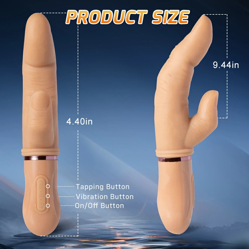 Bliss - Vibrating & Tapping Realistic Finger-shaped Dildo 4.4 Inch