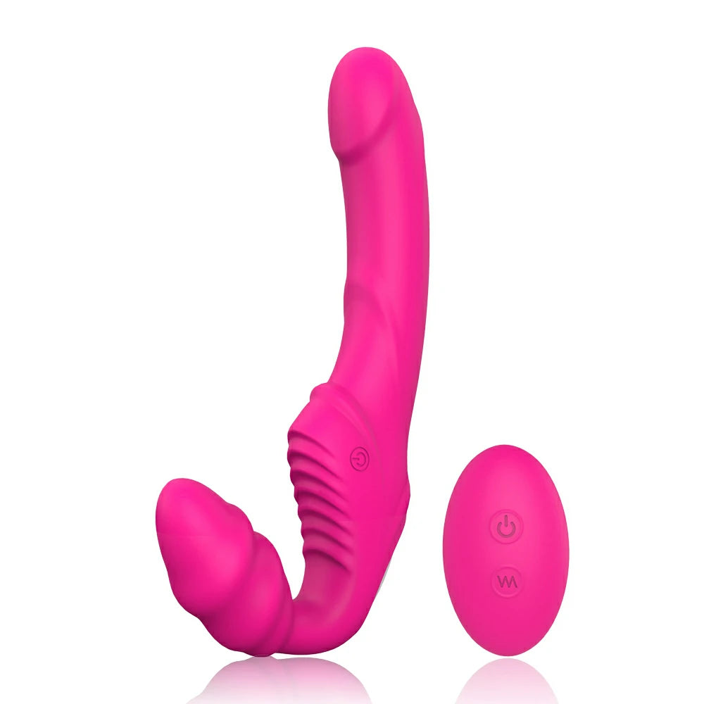 Strapless Strap-On G-Spot Dildo Vibrator for Lesbian