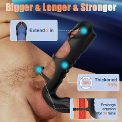 Lucifer - Dual Motor Semi-enclosed Sleeve & Glans Massage Couple Toy