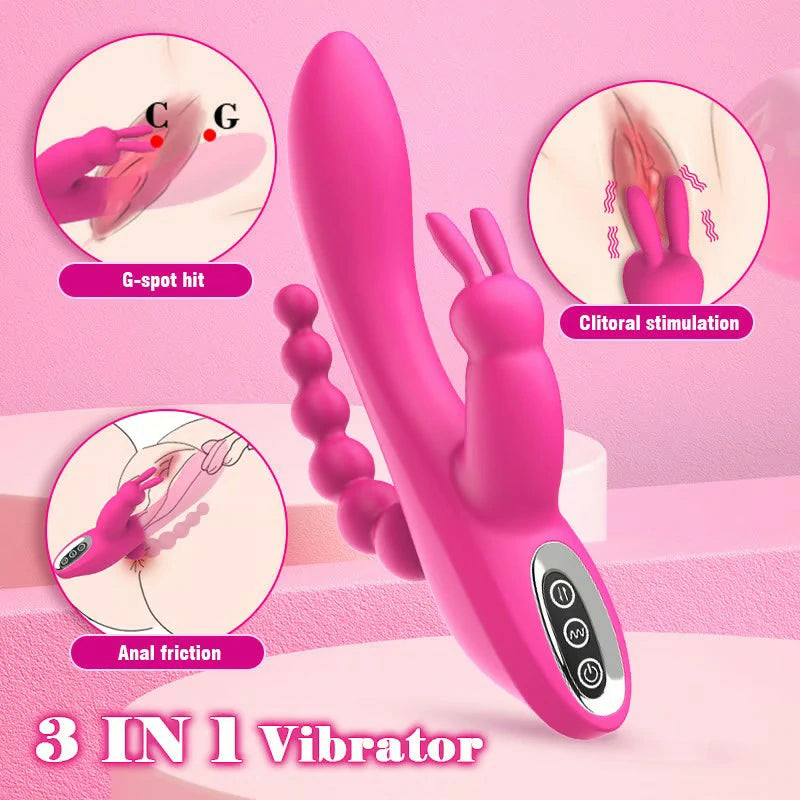 Trigasm - 12 speeds Triple G-spot Rabbit Anal Vibrator