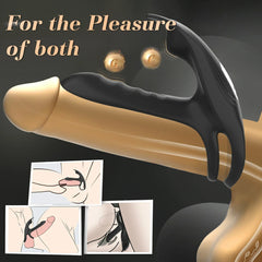 dance together - vibrating cock sleeve with clit stimulator couple toy
