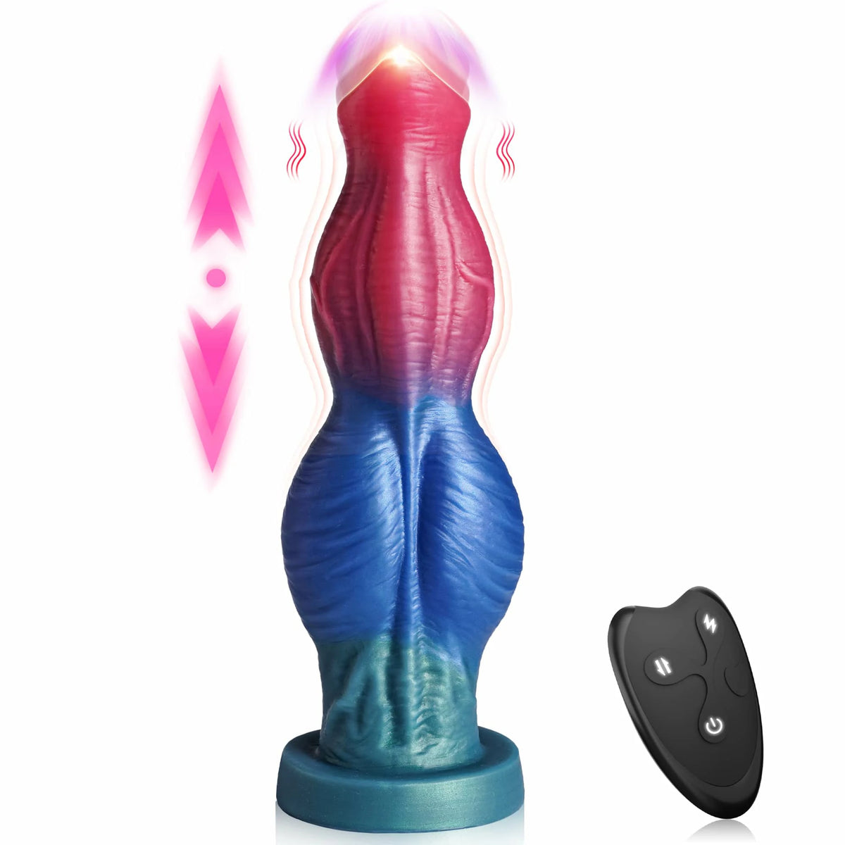 lodon - 10" Knot Huge Dildo Women Sex Toy with 7 Vibration 7 Thrusting Mode