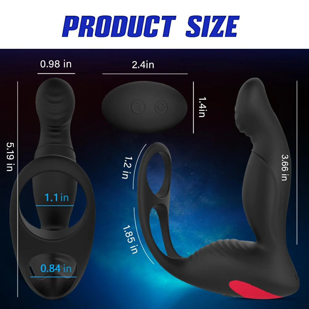 Langer RCT - Finger Shape 3 in 1 Prosate Massager + Cock Ring + Ball Loop