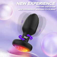 dancing queen - LED Anal plug 360 degree rotation with remote control