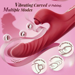 New 4 in 1 Tapping Pleasure Clitoral Stimulator Thrusting Dildo