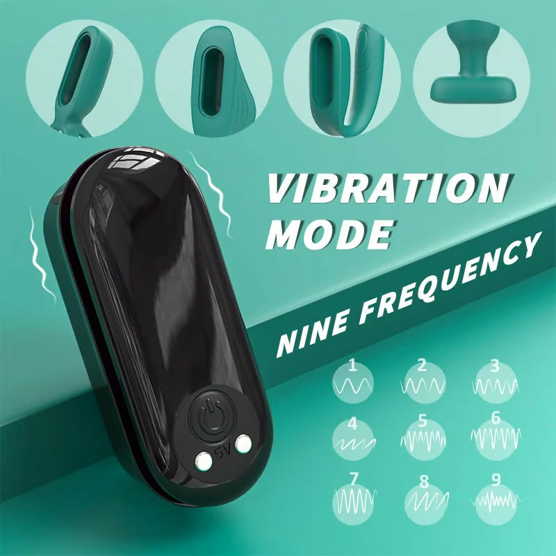 WholeJoy - 9 Vibration Sex Toys 4 Pieces Set for Couple with Remote Control