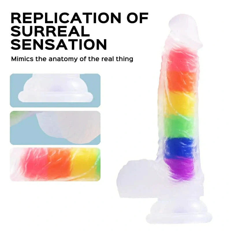 Julian - 5.4-inch Rainbow Jelly Realistic Suction Cup Dildo