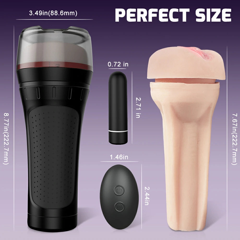 Vibrating Male Masturbator,3D Pocket Pussy Fleshlight,with Remote Control