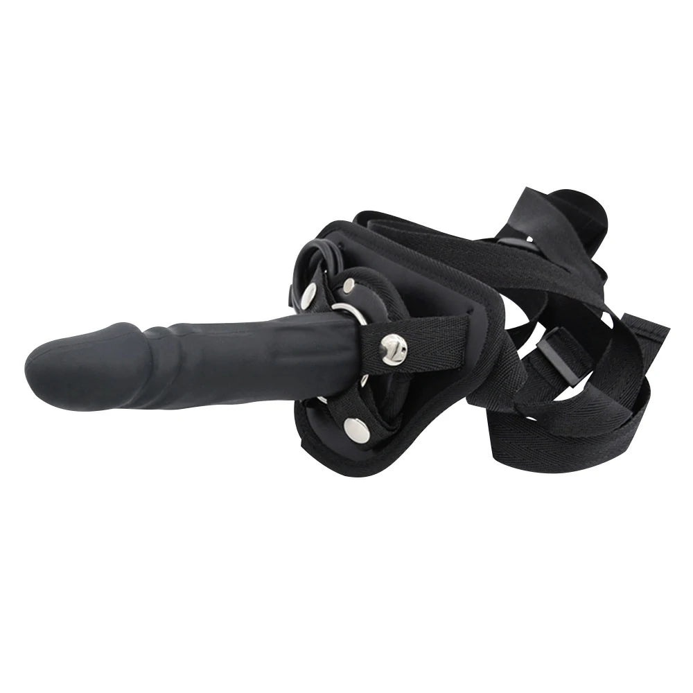 Surf - 2 sizes strap-on black dildo harness set