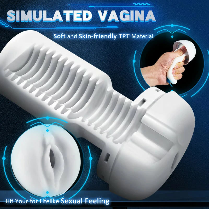 Automatic 4 Telescopic Vagina Masturbation Cup with Voice Mode