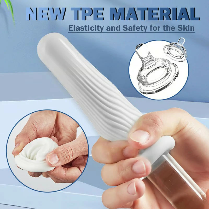 Manual Erotic Jelly Masturbation Cup Disposable Stretch Male Transparent Masturbator 6 PCS