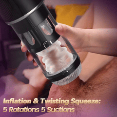 4 in 1 Rotating Sucking Enjoy Inflation & Twist Massage Fun Masturbation Stroker