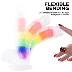 Julian - 5.4-inch Rainbow Jelly Realistic Suction Cup Dildo