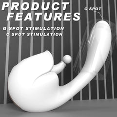 Cream Clit Licking & Vibrating G-spot Dual-end Design Vibrator