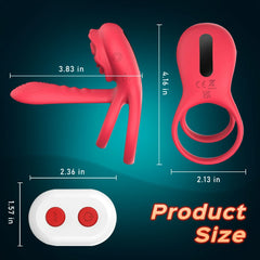 3-in-1 Rose Vibrating Penis Sleeve Double Cock Ring & Clitoral Stimulator Pleasure Enhancer for Couples