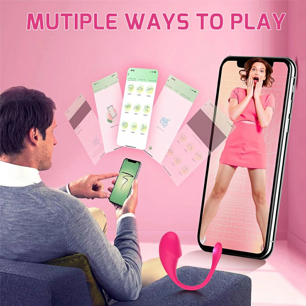 APP Remote Control Long Distance Bluetooth Wearable Panty Couple G-spot Vibrator