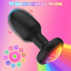 dancing queen - LED Anal plug 360 degree rotation with remote control