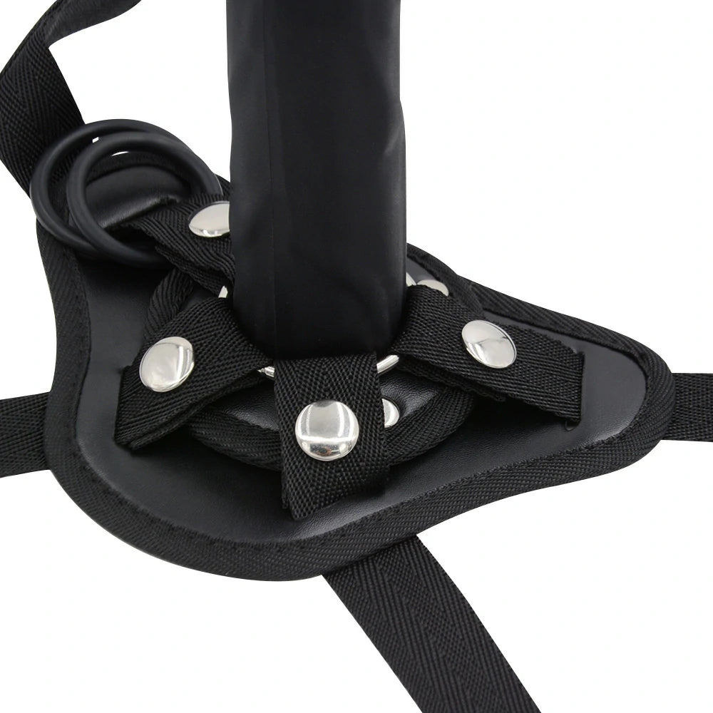 Surf - 2 sizes strap-on black dildo harness set