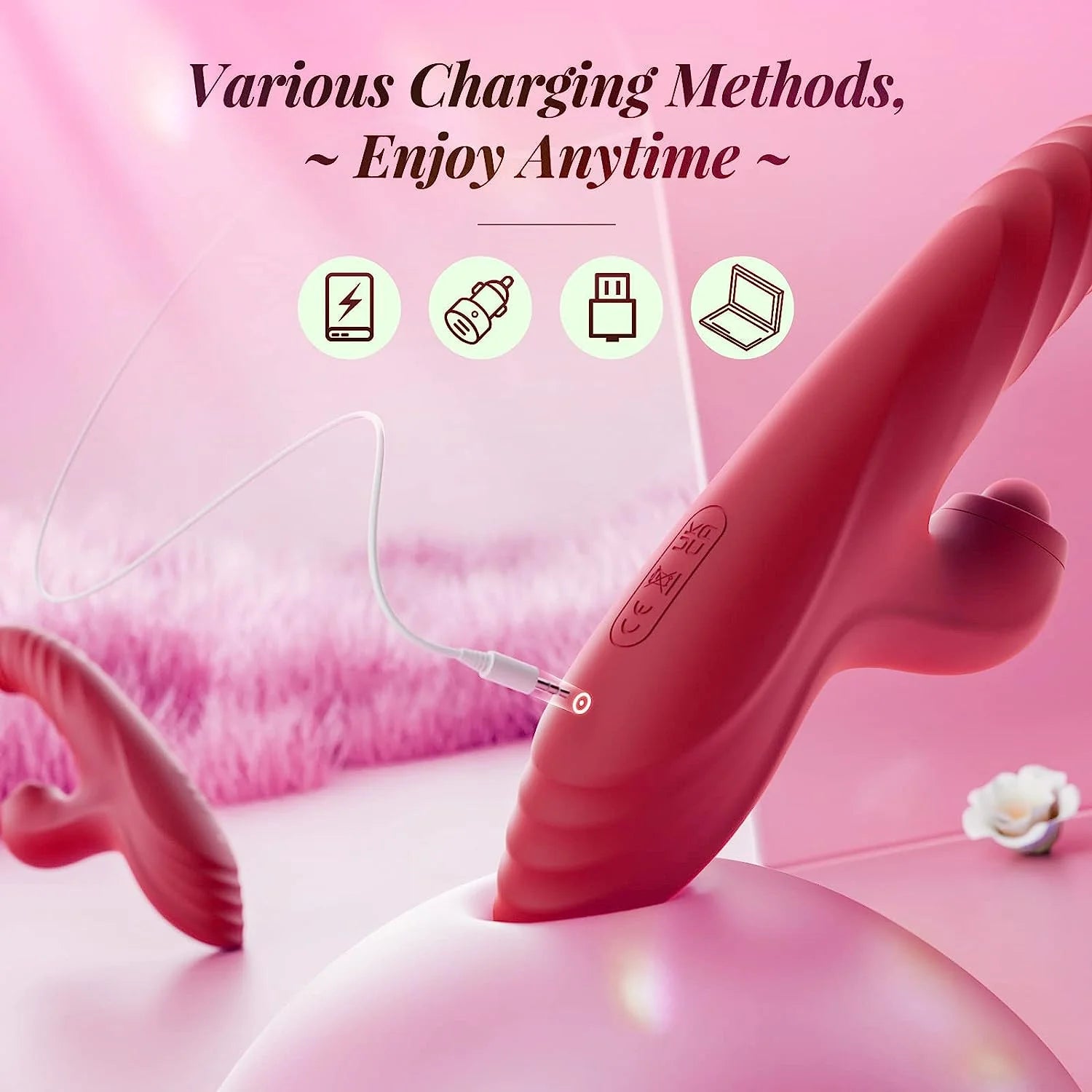 New 4 in 1 Tapping Pleasure Clitoral Stimulator Thrusting Dildo