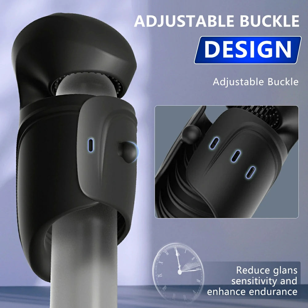 Adustable Covered Vibrating Male Masturbator Penis Massager