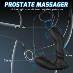 9 Vibration Prostate Massager with Remote Control Anal Plug