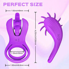 Roller - Spinning Licking Stimulator & Vibrating Penis Ring for Couples